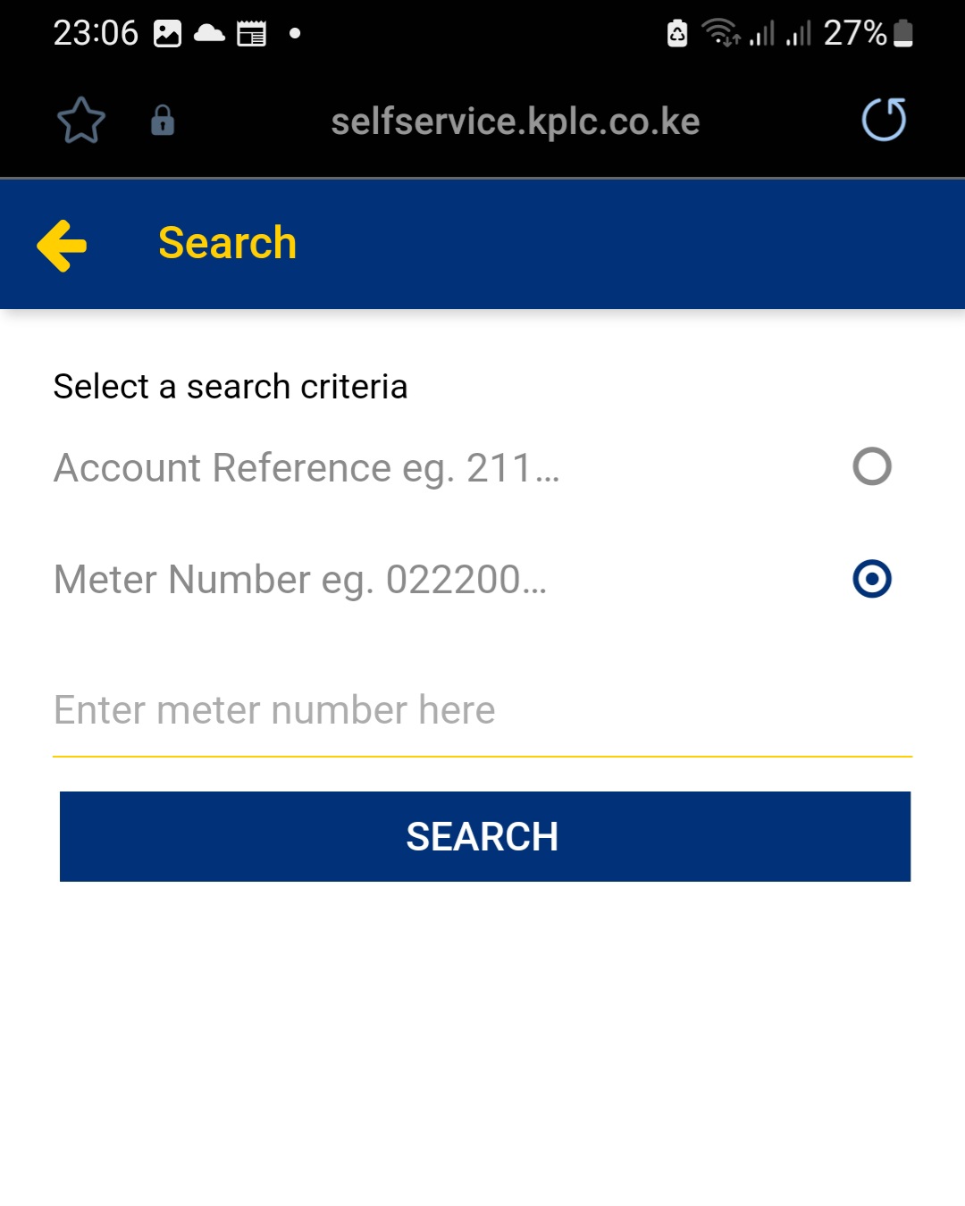 kplc bill or meter page