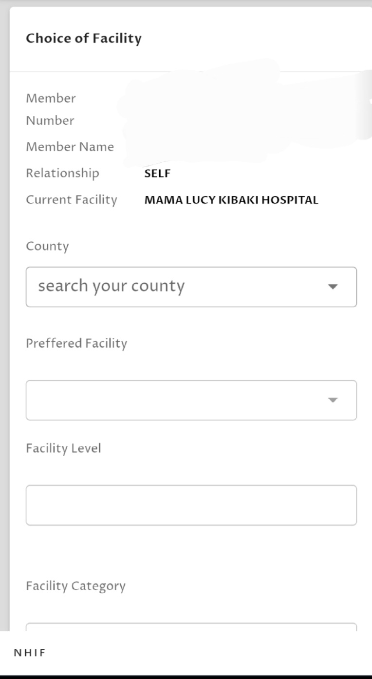 how to change nhif hostpital